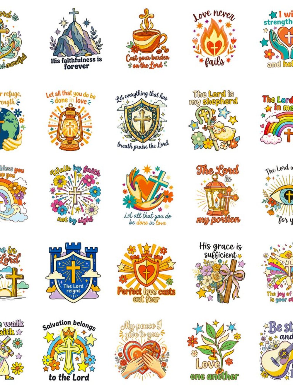 56PCS Christian Jesus Faith Stickers Waterproof PVC Bible Quote Vinyl Decals - Picture 5 of 6